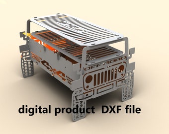 Vuurkorf Grill Flat Pack. Digitaal product. DXF-bestand plasma, lasersnijden. Doe-het-zelf metaalbewerking. Kant-en-klare vijlen voor plasmasnijden.