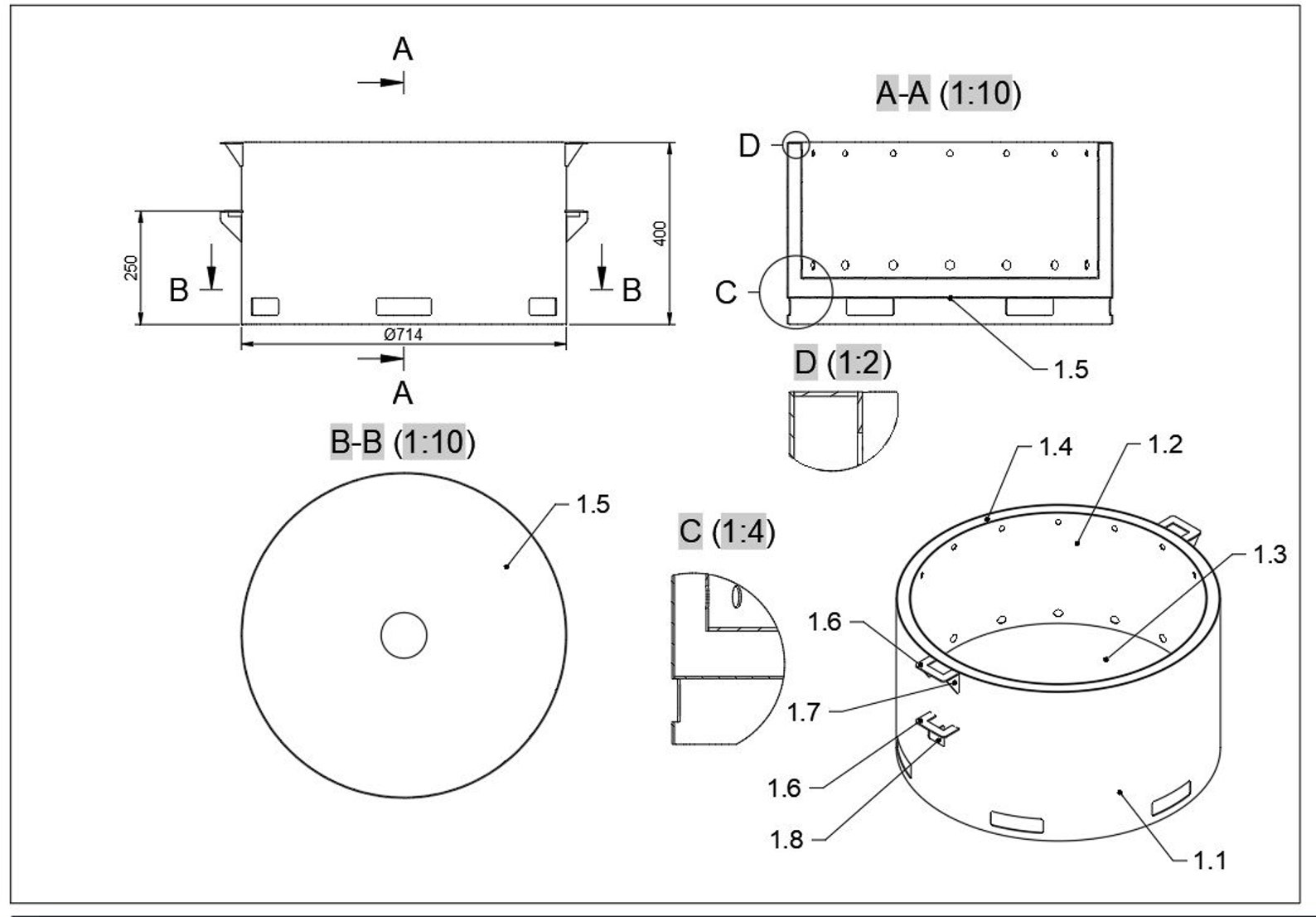 Smokeless Fire Pit Argentine Grill. Digital Product. DXF Etsy