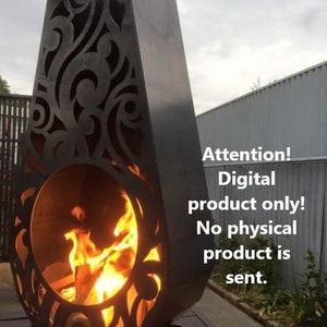 Gartensäule Feuerstelle, Drei Größenoptionen.DXF-Datei-Plasma, Laserschneiden. DIY Metallarbeiten. Vorgefertigte Dateien für das Laserschneiden.