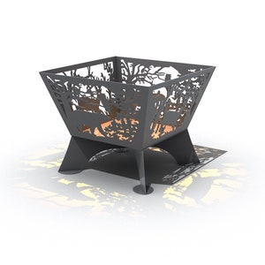 Fire pit &quot;Nature 4&quot;.  Digital product.  DXF file plasma, laser cutting. DIY metalwork. Ready-made files for plasma cutting.