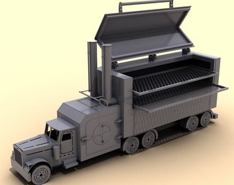 Smoker reverse flow  DIY plan. A set of DXF files + drawings for assembly. DXF file plasma cutting. Digital product