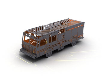 Fire pit "Fire truck".  For 3mm (11g) sheet. The DXF file is ready for cutting. A digital product.