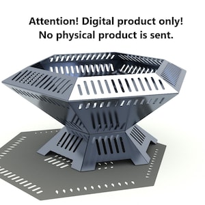 Fire pit + grill , DXF file plasma, laser cutting