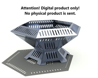 Fire pit + grill , DXF file plasma, laser cutting