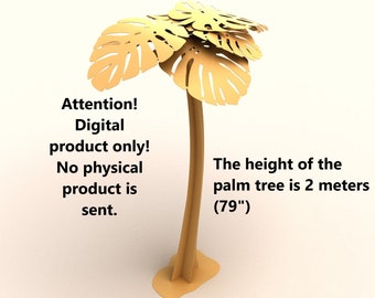 Garden decor "Palm Tree". Cutting file and assembly information. DXF file plasma, laser cutting.