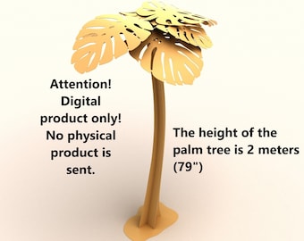 Garden decor "Palm Tree". Cutting file and assembly information. DXF file plasma, laser cutting.