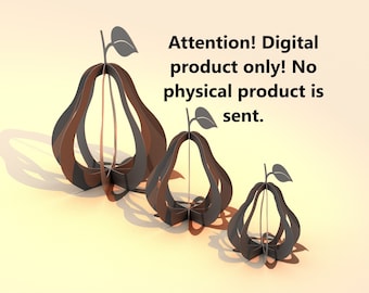 Outdoor Garden decor "Pear". Cutting file and assembly information. DXF file plasma, laser cutting.