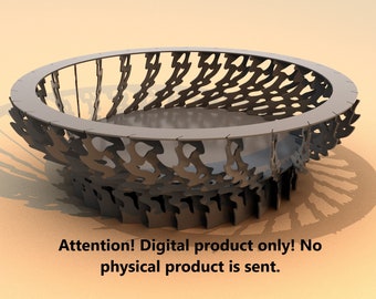 Fire pit DXF plan.  Digital product.  DXF file plasma, laser cutting. DIY metalwork.