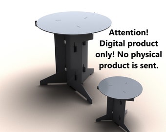 Folding table and chair for camping. Digital product.  DXF file plasma, laser cutting. DIY metalwork. Ready-made files for plasma cutting.