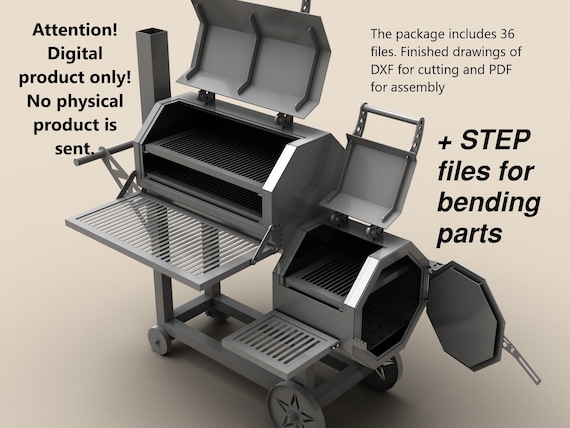 Smoker DIY Plan. A Set of DXF Files Drawings for Assembly. DXF File Plasma Cutting. Digital Product Etsy