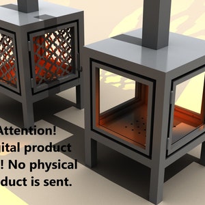 Garden fireplace with glass or grate.  Digital product.  DXF file plasma, laser cutting. DIY metalwork. Ready-made files for plasma cutting.