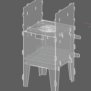 Universal stove 4 in 1. Pizza, grill, smoker, oven. A set of DXF files for a 3mm and 4 mm sheet.Collapsible pizza oven. Folding pizza oven. image 9