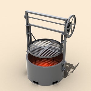 Smokeless fire pit + Argentine grill.  Digital product.  DXF file plasma, laser cutting. DIY metalwork. Ready-made files for plasma cutting.