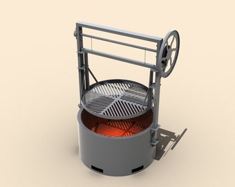 Smokeless fire pit + Argentine grill.  Digital product.  DXF file plasma, laser cutting. DIY metalwork. Ready-made files for plasma cutting.