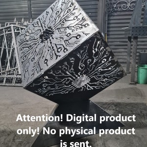 Fire pit &quot;Cube&quot;. DXF file plasma, laser cutting. DIY metalwork. Ready-made files for plasma cutting.