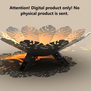 Fire pit &quot;Palm Leaves&quot;. DXF file plasma, laser cutting. DIY metalwork. Ready-made files for plasma cutting.