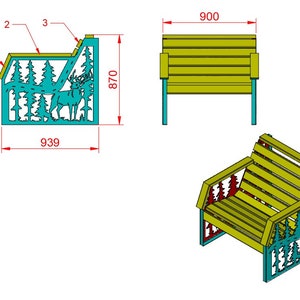 Fire Pit, armchair, Bench and table. A Set of DXF Files and Drawings ...