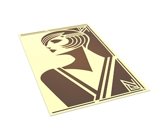 Wall decor "ArtDeco 1" Double layer sign. DXF file plasma, laser