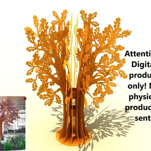 Garden decor &quot;Oak&quot;. 2 size. DXF file plasma, laser cutting.