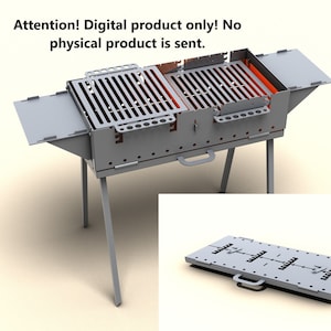 Camping Klappgrill 3. Digitales Produkt. DXF-Datei-Plasma, Laserschneiden. DIY Metallarbeiten. Vorgefertigte Dateien für das Laserschneiden.