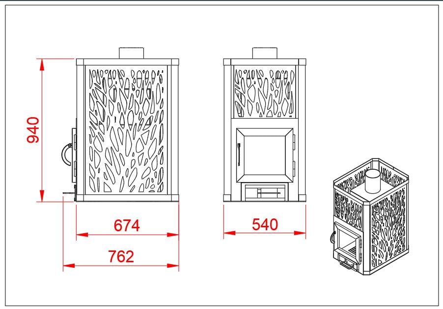 Sauna Stove DIY Plan. A Set of DXF Files + Drawings for Assembly. DXF ...