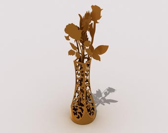 Jardin, décoration intérieure « Grand vase ». Fichier de découpe DXF plasma, laser.