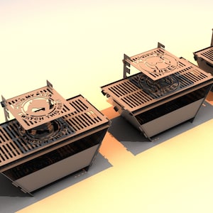 Fire pit Collapsible 4. DXF file plasma, laser cutting. DIY metalwork. Ready-made files for plasma cutting.