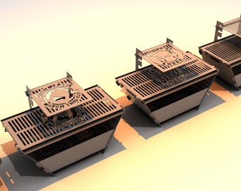Fire pit Collapsible 4. DXF file plasma, laser cutting. DIY metalwork. Ready-made files for plasma cutting.