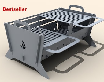 Fire pit Two adjustable grilles. Digital product.  DXF file plasma, laser cutting. DIY metalwork. Ready-made files for plasma cutting.