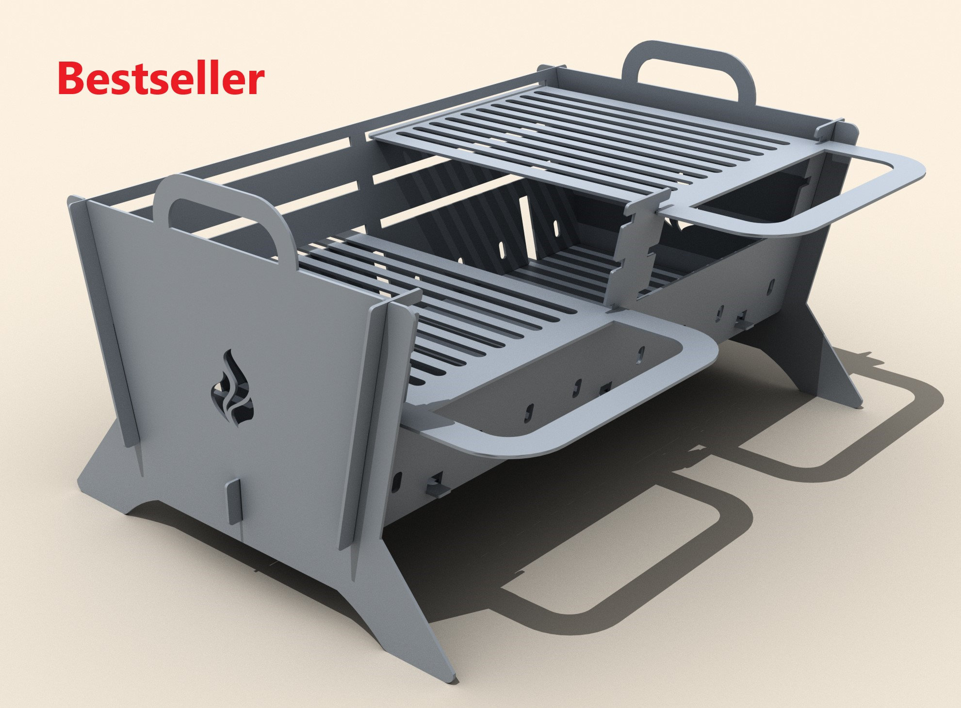 Fire pit Two adjustable grilles. Digital product.  DXF file plasma, laser cutting. DIY metalwork. Ready-made files for plasma cutting.