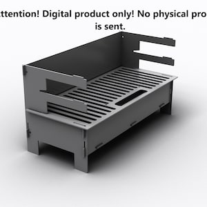 Collapsible camping grill. DXF file plasma cutting. Digital product