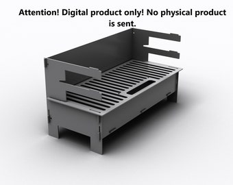 Collapsible camping grill. DXF file plasma cutting. Digital product