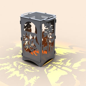 Fire pit &quot;Nature&quot;. Digital product.  DXF file plasma, laser cutting. DIY metalwork. Ready-made files for plasma cutting.