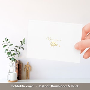 Vous êtes une étoile, carte imprimable, encouragements pour enfants, cadeau de motivation, carte de louanges mignonne, carte de voeux, design simple et minimaliste