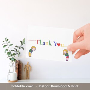 Carte de remerciement imprimable, design simple et minimaliste, téléchargement immédiat, impression à la maison, carte pliable pour remercier des collègues et des étudiants
