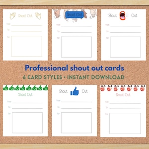 Cartes de remerciement imprimables du personnel enseignant, cartes de reconnaissance, récompense pour bon travail, appréciation pour la gentillesse, mots d'encouragement, mur de la renommée