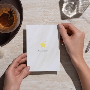 Vous êtes une star, carte de remerciement imprimable, carte de félicitations, carte de vœux, carte minimaliste, design simple, téléchargement immédiat