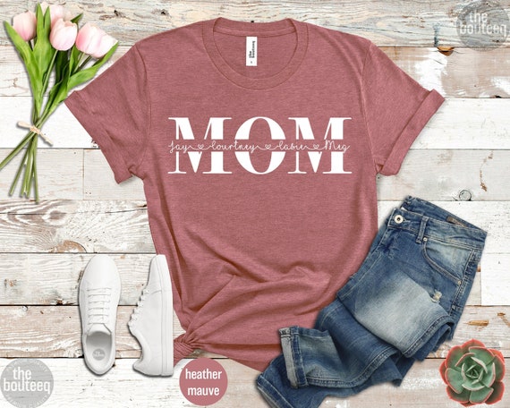 570px x 456px - Custom Mom Shirt With Kids Names Mothers Day Gift Mom - Etsy