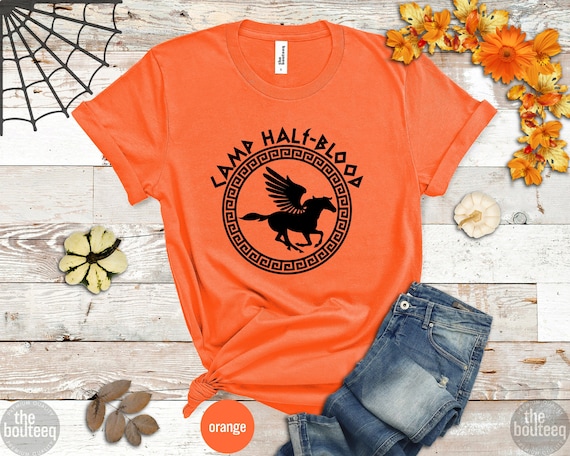  Today Sale Camp Half Blood Halloween T Shirt Movie Percy  Jackson for Him or Her Fans Orange : Clothing, Shoes & Jewelry