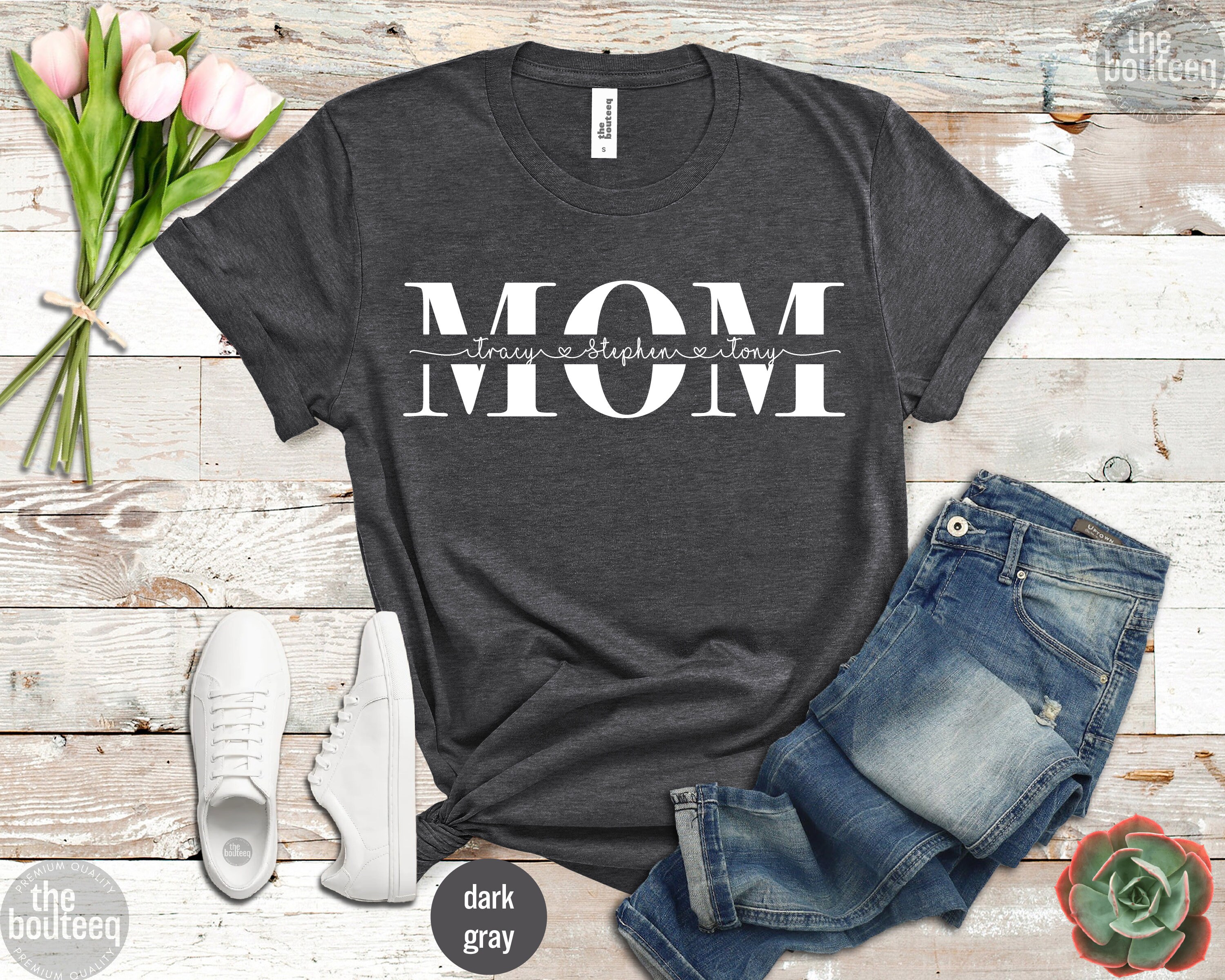 Custom Mom Shirt With Kids Names Mothers Day Gift Mom | Etsy