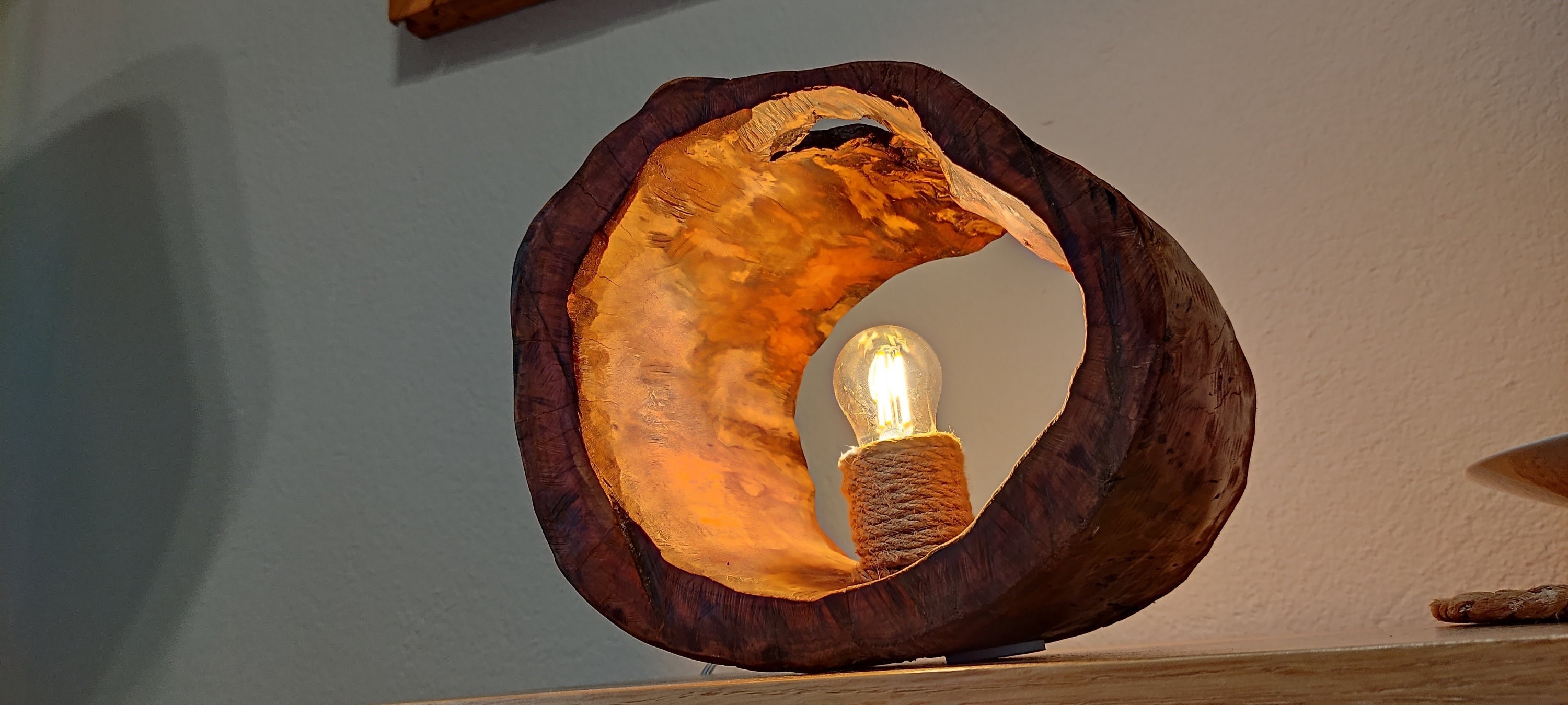 Wood sale slice lamp