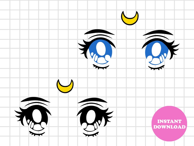Sailor Moon Luna Eyes Svg Layered Item Sailormoon Luna Face - Etsy