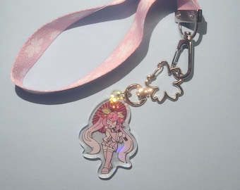 Sakura Hatsune Miku LANDYARD KEYCHAIN and STICKER