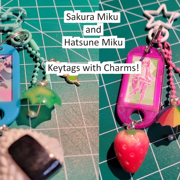 Vocaloid Hatsune Miku and Sakura Miku KEYTAG CHARMS