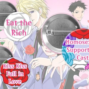 Ouran highschool Host club OHSHC 1.5 inch BUTTONS