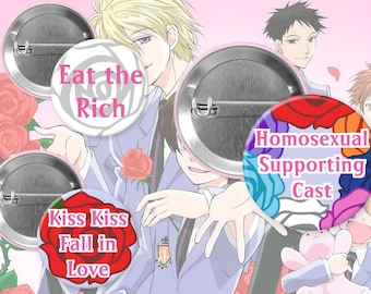 Ouran highschool Host club OHSHC 1.5 inch BUTTONS