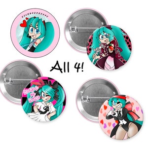 Hatsune Miku 1.5 inch buttons