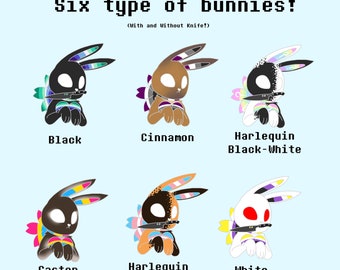 NO-RESTOCKS Pride Flag Sakura Bow Bunny Knife 1.5 in Buttons