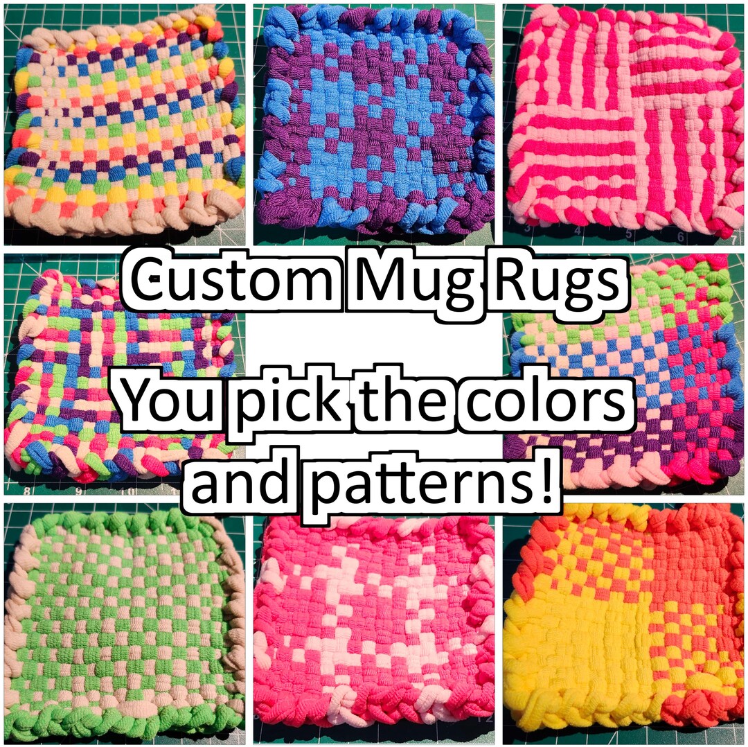 CUSTOM Mug Rug Handmade Crochet Loom - Etsy