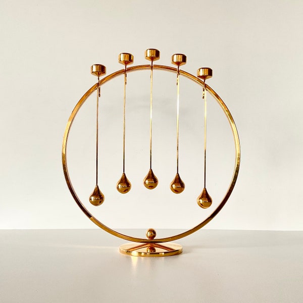 DESIGN ASMUSSEN - Christmas candelabra with 5 removable candle holders goldplated with 24 carat gold designed by Hugo Asmussen,1970s.